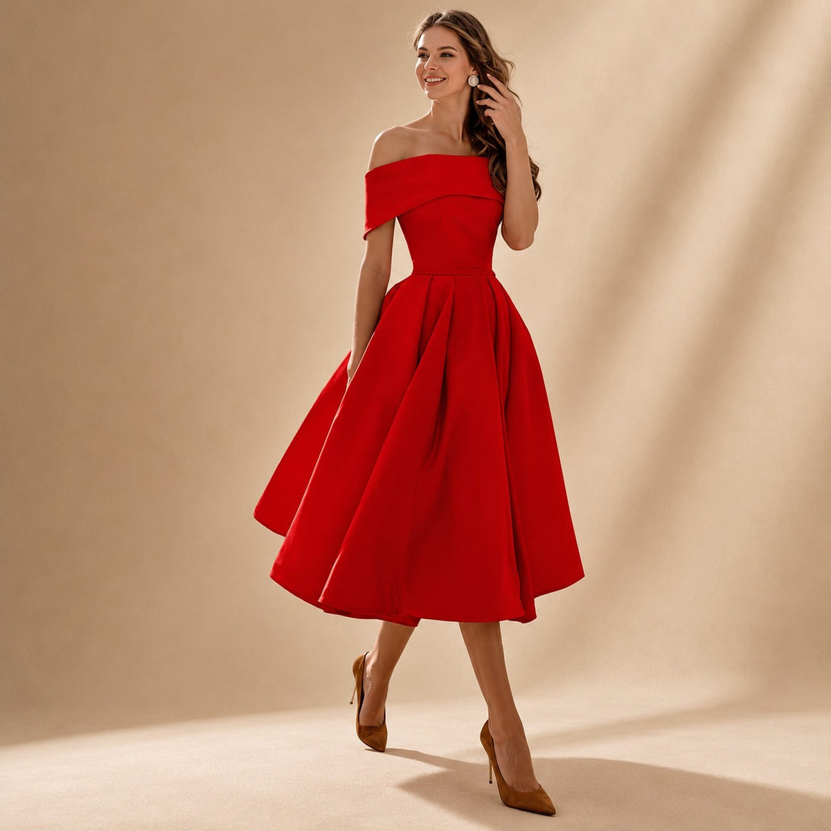Erika - Stilvolles Kleid mit offenen Schultern