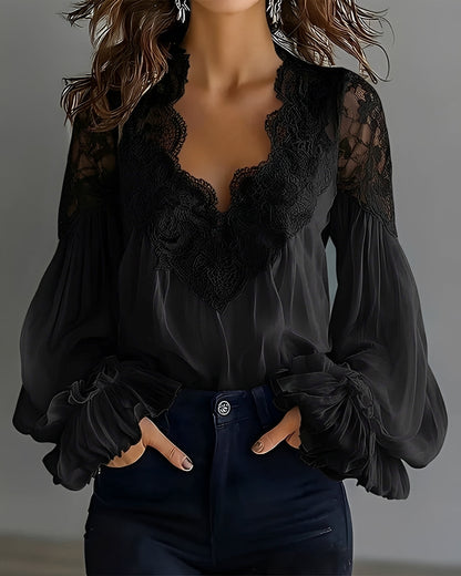 Kim - Moderne Bluse mit V-Ausschnitt