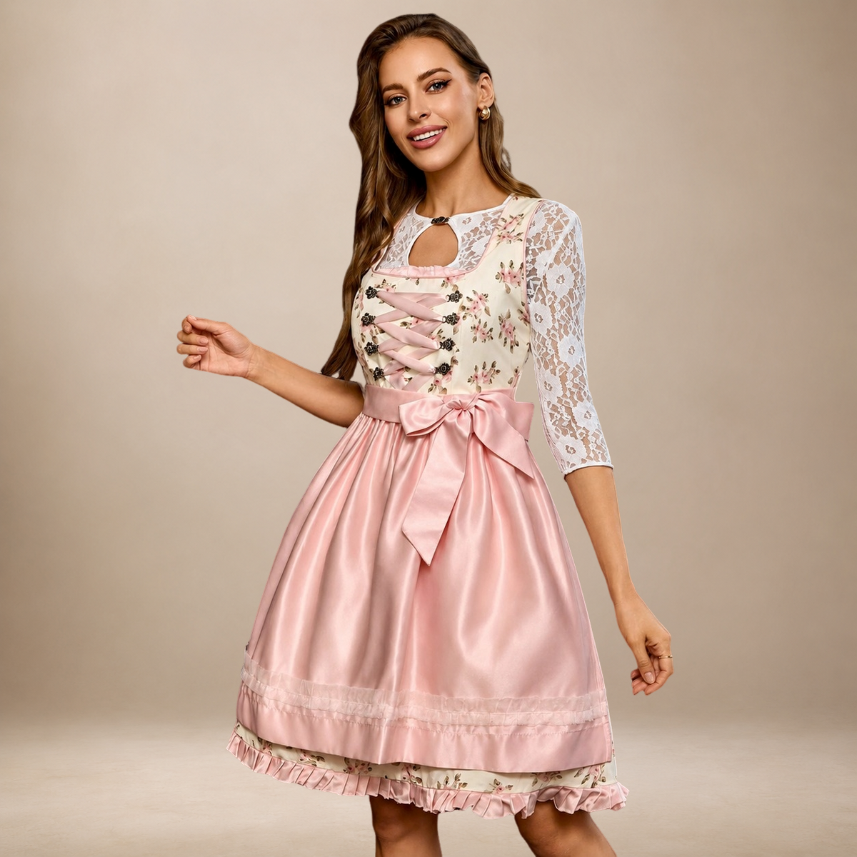 Liliana - Elegantes Oktoberfestkleid mit Schleifendetail (Futter nicht enthalten)