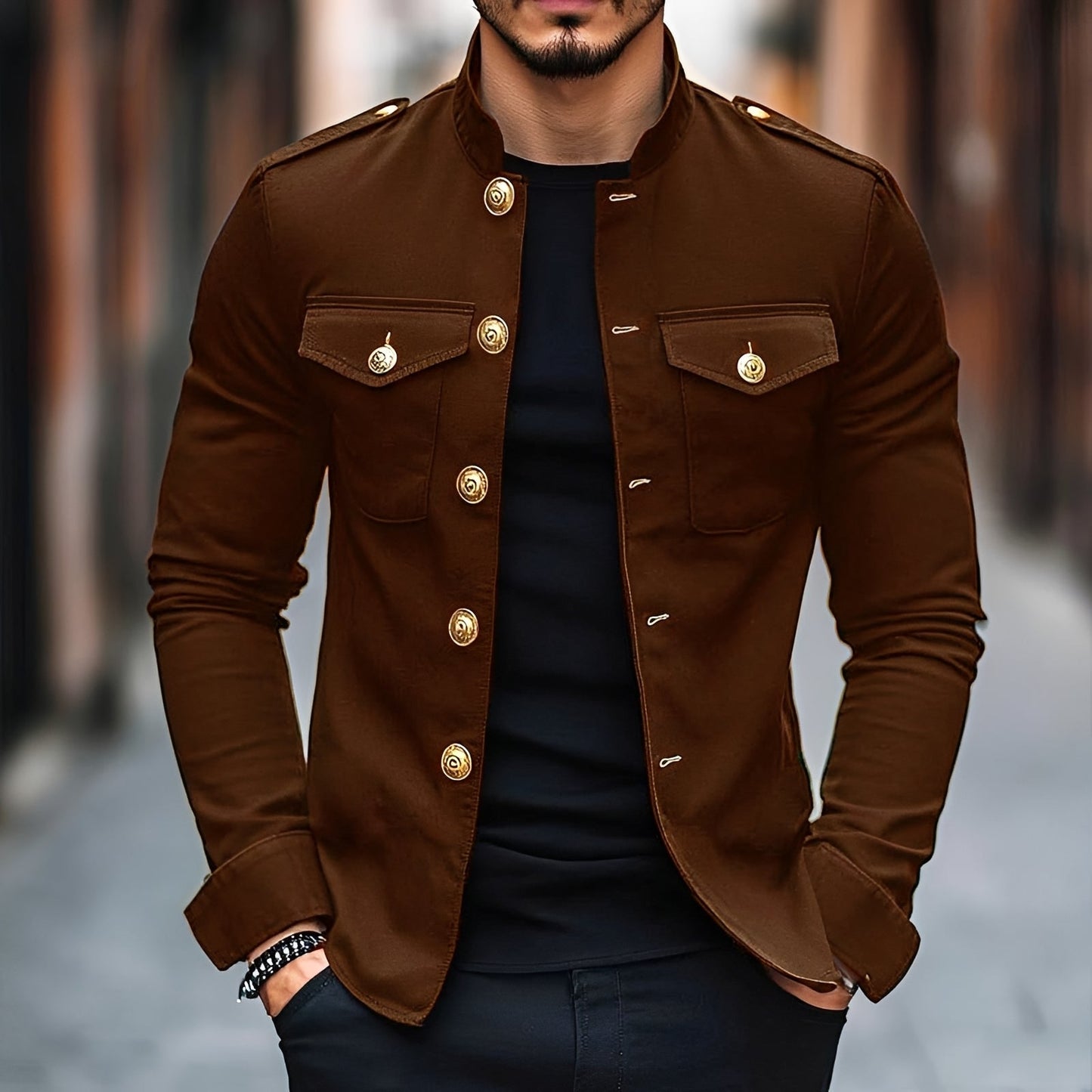 Leighton - Bequeme Jacke mit klassischen Knöpfen