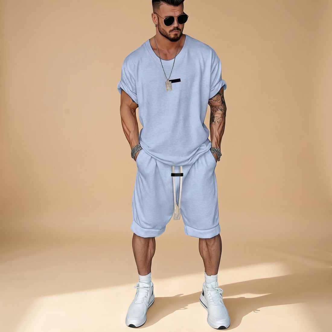 Alan - Lässiges Set mit Hemd und Shorts