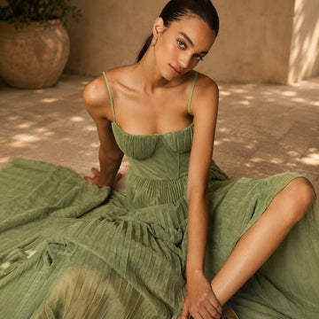 Elissa - Stilvolles Falten-Midi-Kleid