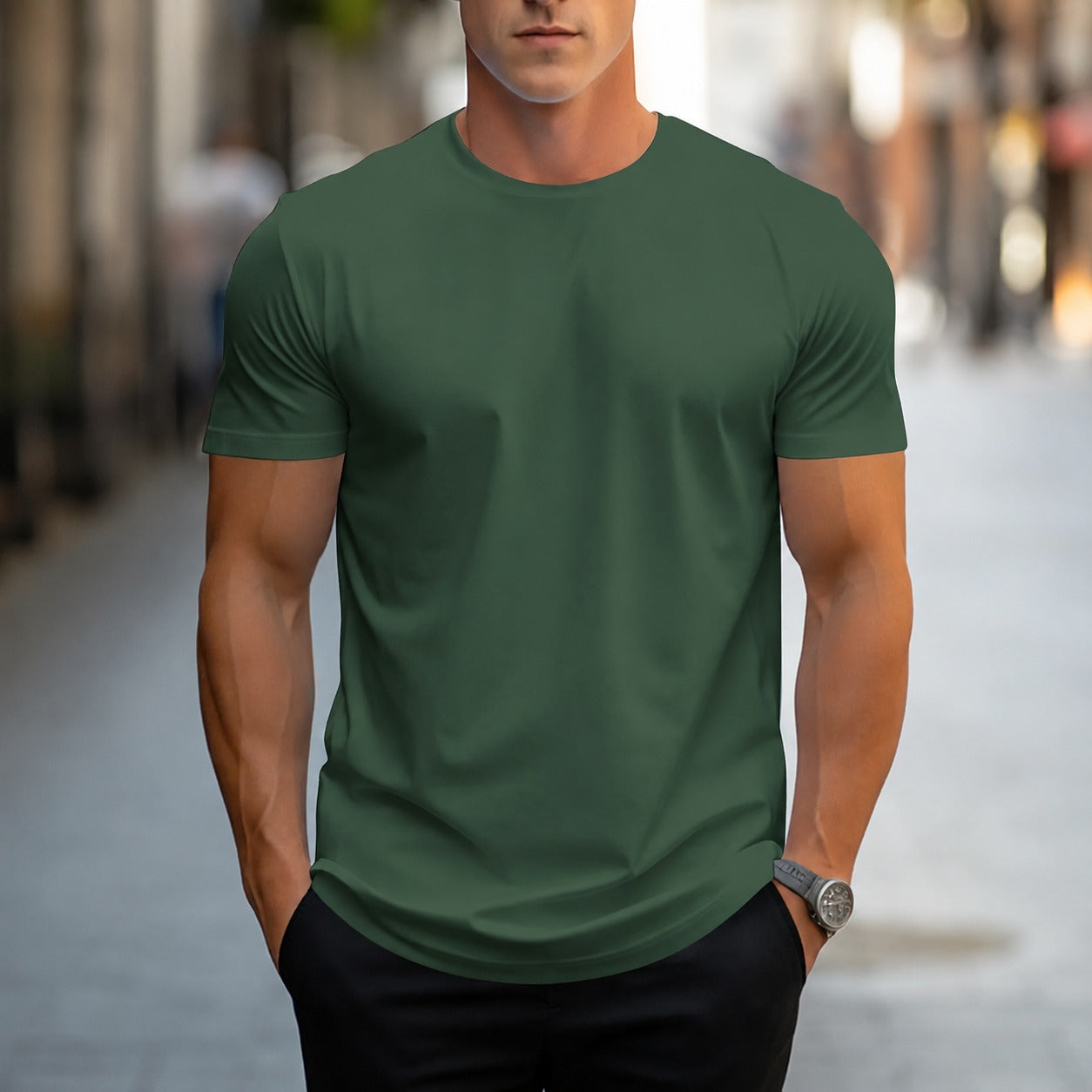 Owen - Klassisches Herren-T-Shirt in Uni-Farben
