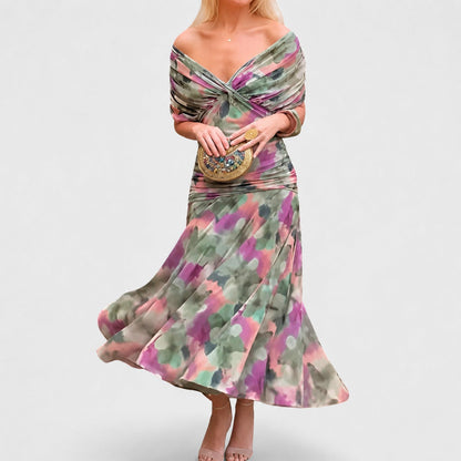 Bernice - Schickes langes Kleid mit Drapierungen