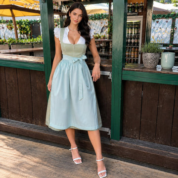 Evelyn - Luftiges Midikleid für das Oktoberfest mit kurzen Ärmeln (Futter nicht enthalten)