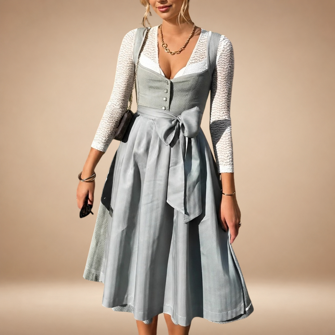 Farah - Stilvolles Oktoberfestkleid mit Schleife (Futter nicht enthalten)