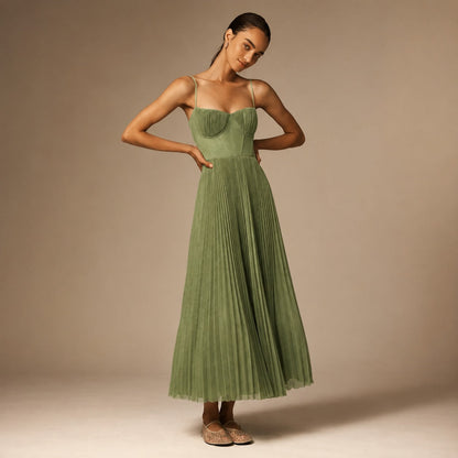 Elissa - Stilvolles Falten-Midi-Kleid