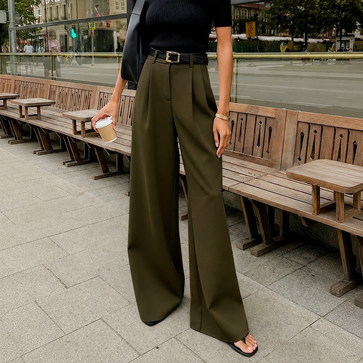 Marlene - Breite Hose ohne Gürtel