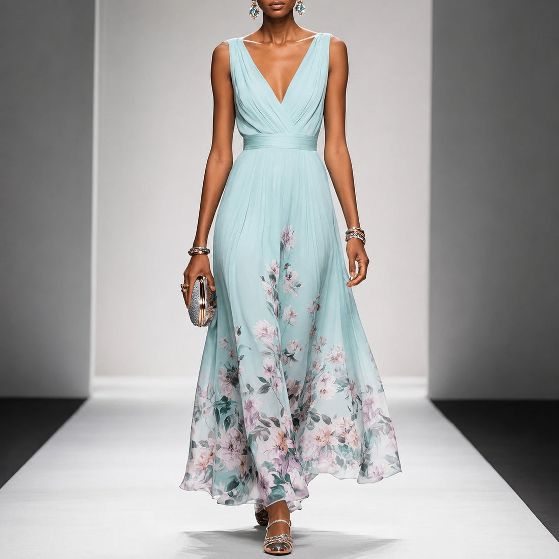 Tanisha - Maxi-Kleid mit Blumendruck