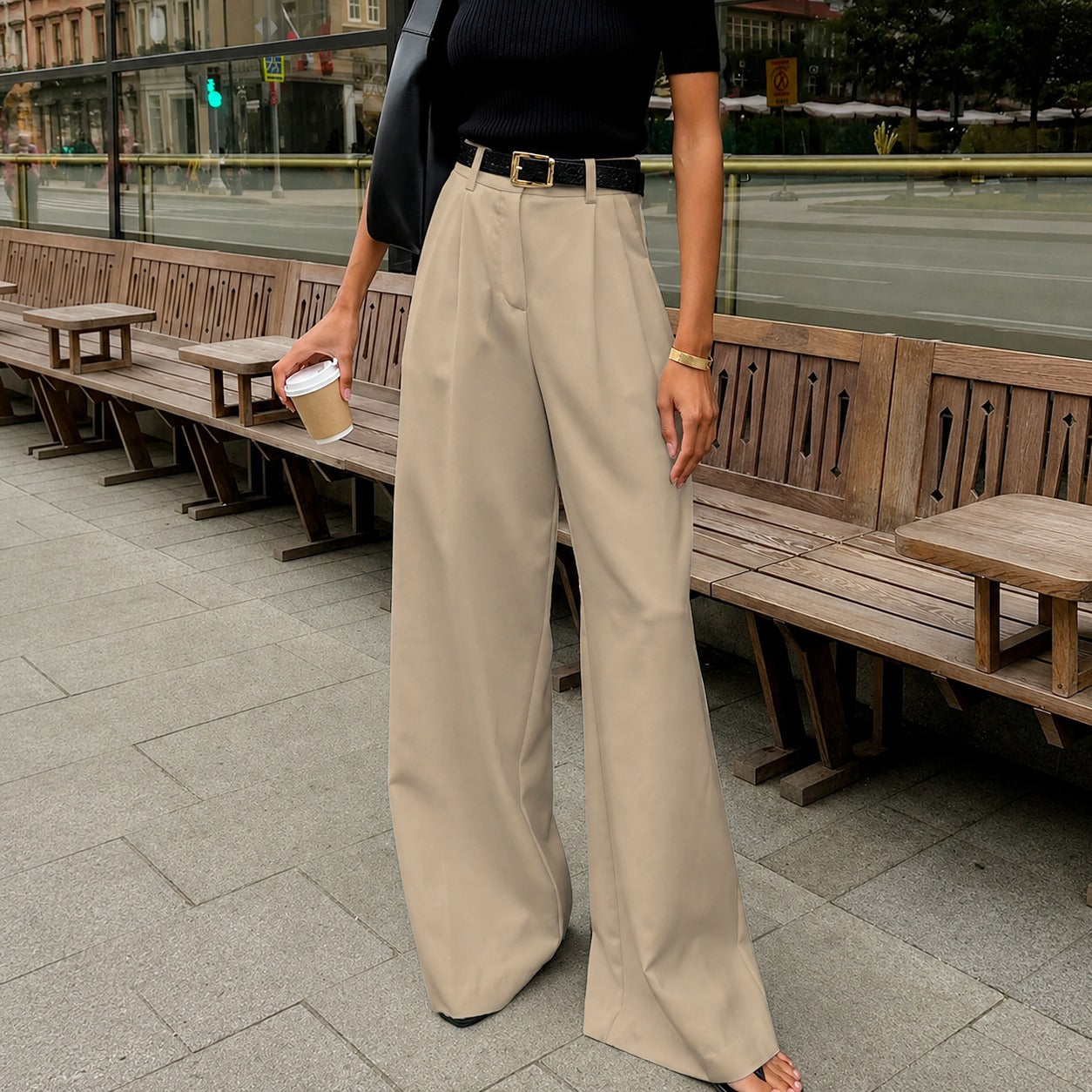 Marlene - Breite Hose ohne Gürtel