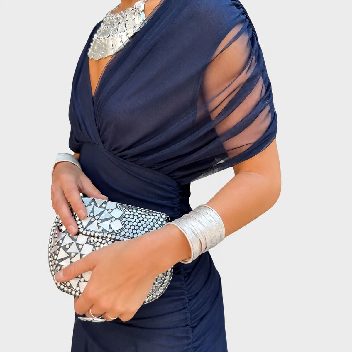 Bernice - Schickes langes Kleid mit Drapierungen
