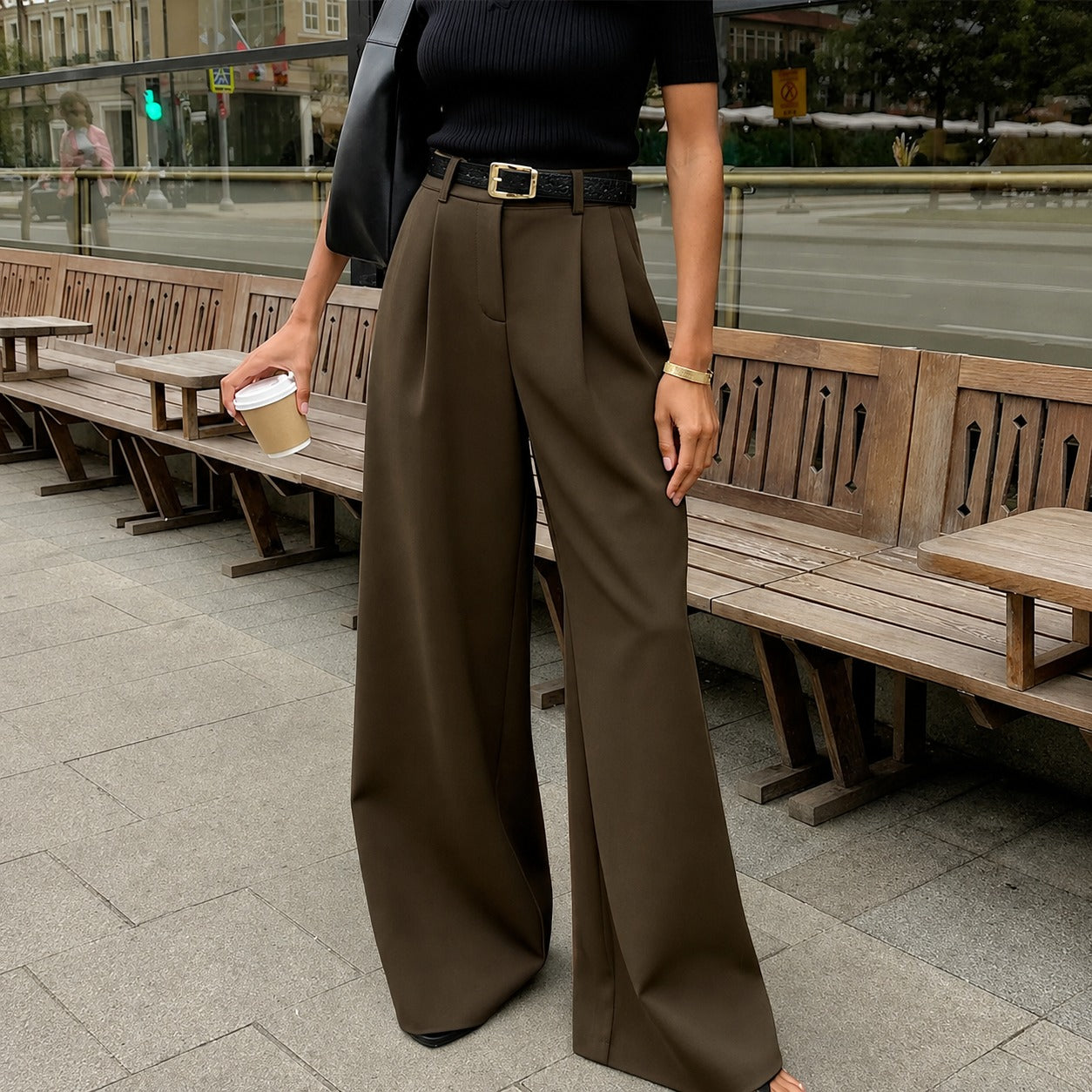 Marlene - Breite Hose ohne Gürtel