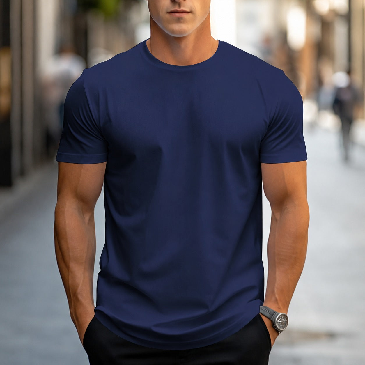 Owen - Klassisches Herren-T-Shirt in Uni-Farben