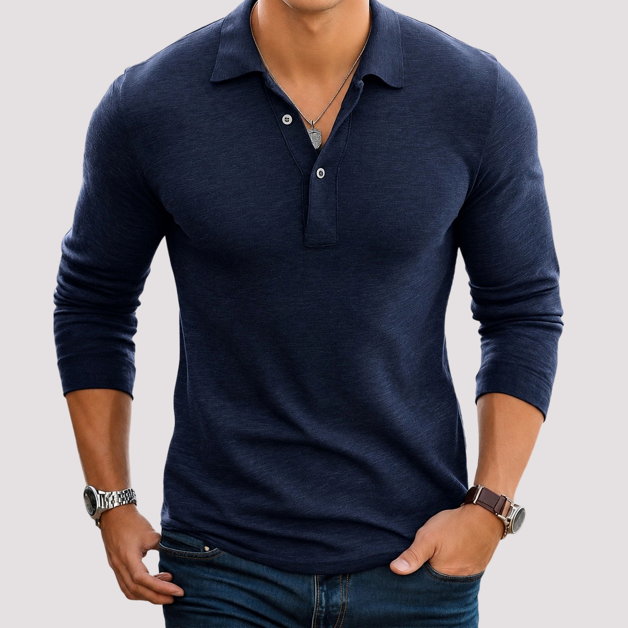 Jack - Bequemes Langarm-Poloshirt