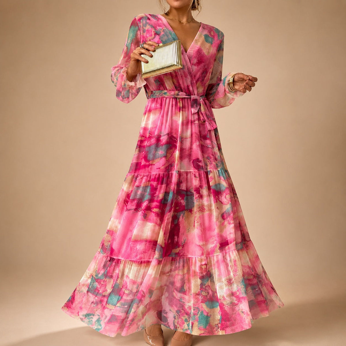 Carroll - Langes Kleid mit floralem Muster
