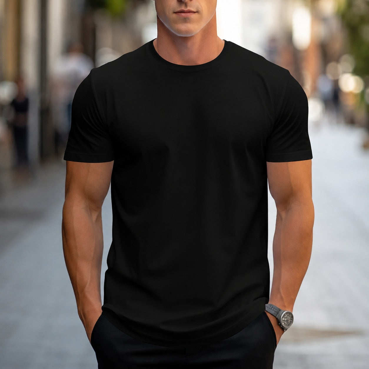 Owen - Klassisches Herren-T-Shirt in Uni-Farben