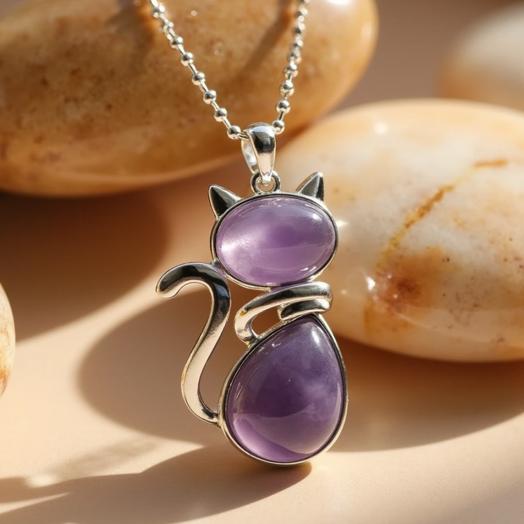Mila – Halsband für Katzen mit natürlichem Edelstein