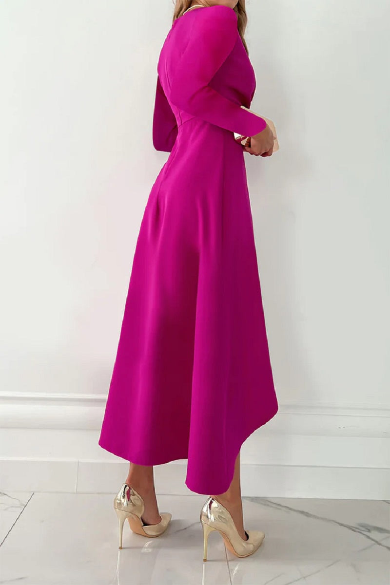 Shannon - Elegantes, unifarbenes Plisseekleid