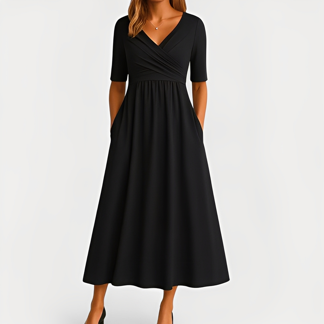 Maïka - Elegantes Kleid mit V-Ausschnitt