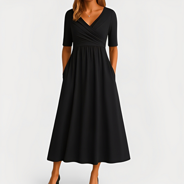 Maïka - Elegantes Kleid mit V-Ausschnitt