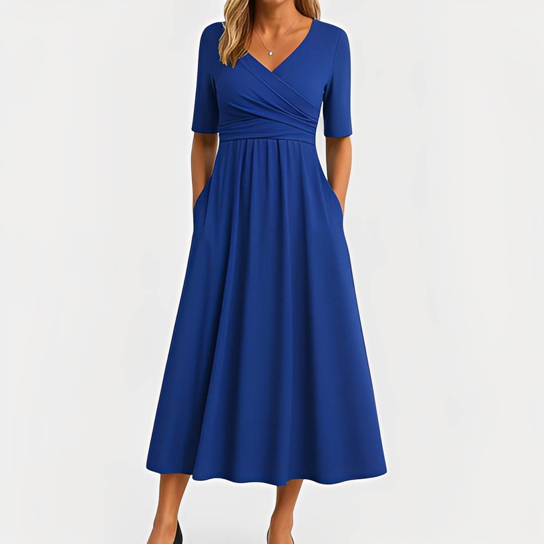 Maïka - Elegantes Kleid mit V-Ausschnitt