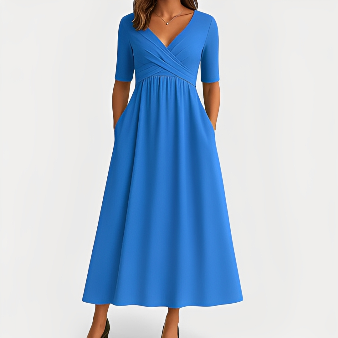 Maïka - Elegantes Kleid mit V-Ausschnitt