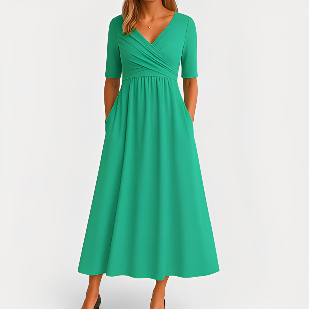Maïka - Elegantes Kleid mit V-Ausschnitt