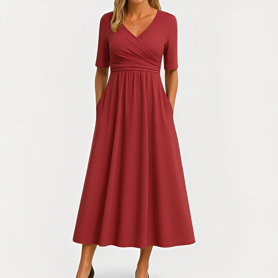 Maïka - Elegantes Kleid mit V-Ausschnitt