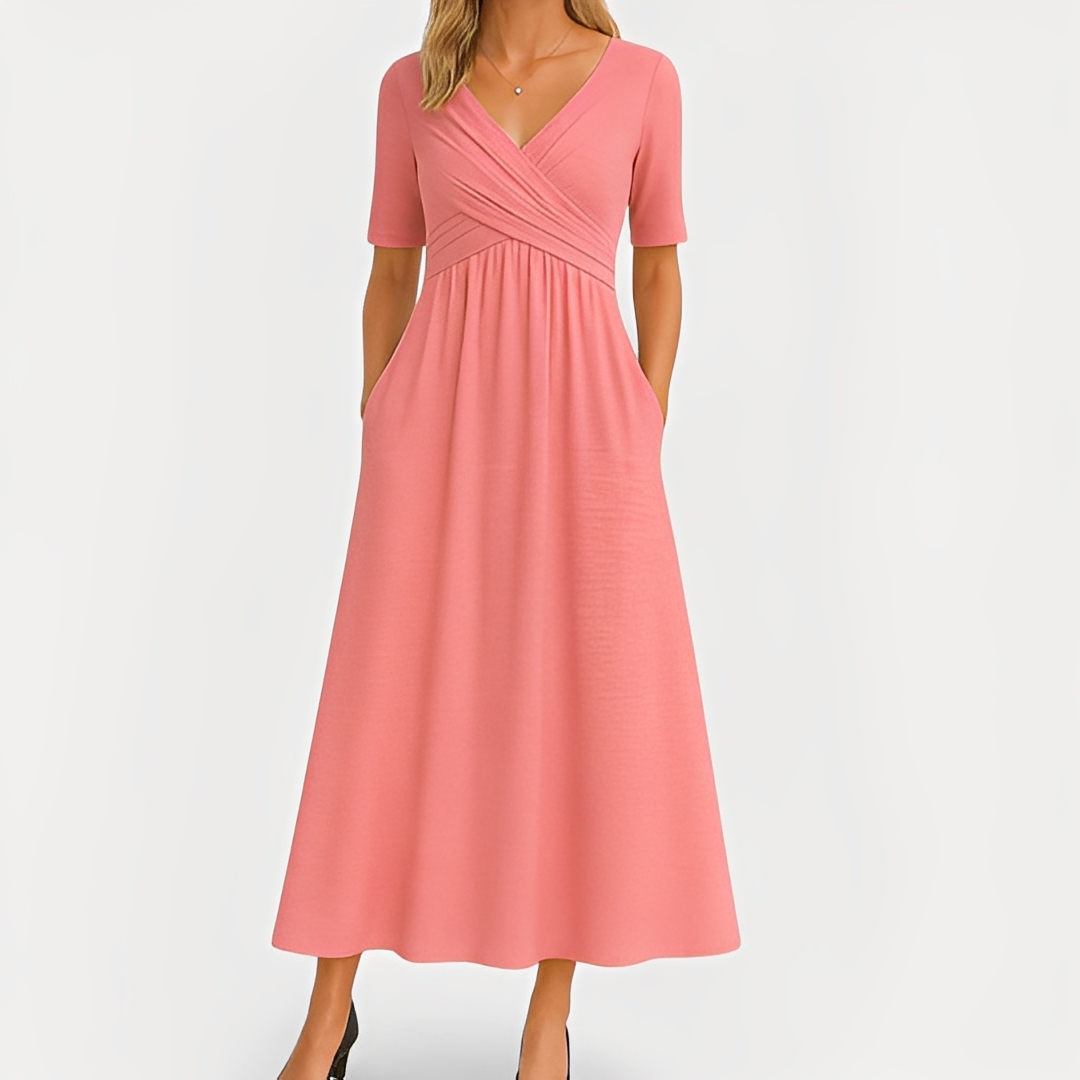 Maïka - Elegantes Kleid mit V-Ausschnitt