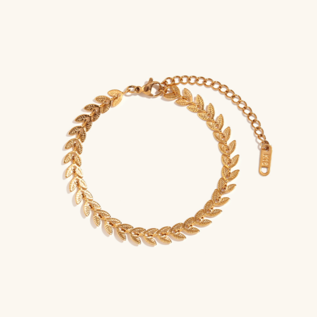 Sisi – Fußkette mit goldenen Blättern