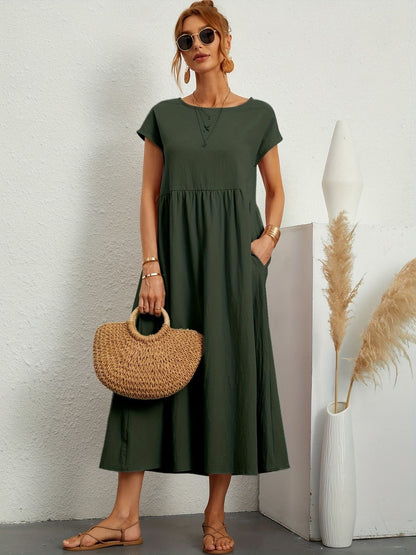 Camell - Kleid mit Rundhalsausschnitt