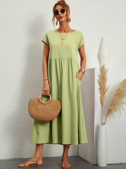 Camell - Kleid mit Rundhalsausschnitt