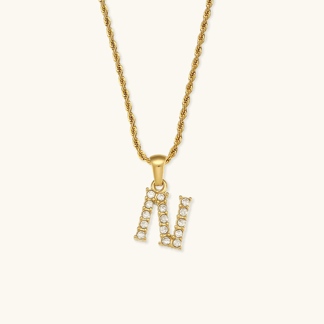 Maeve - Halskette mit Diamanten und Initialen