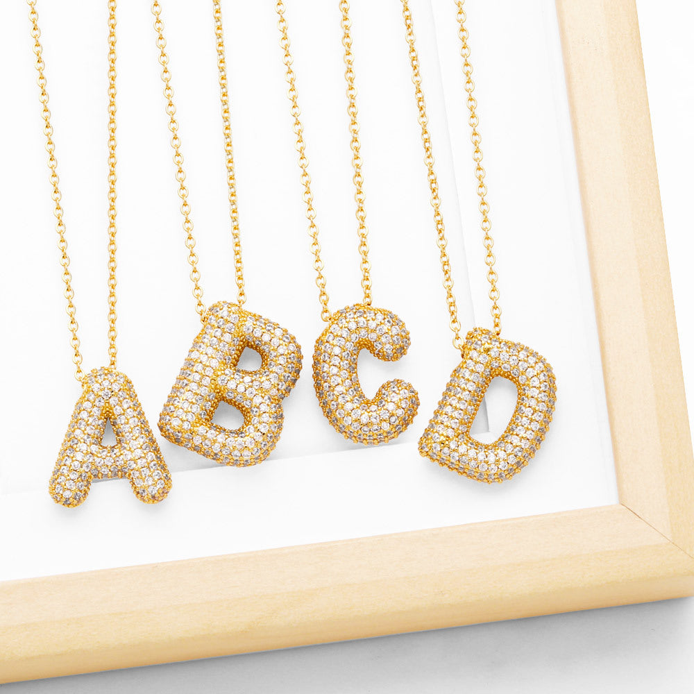 Collar Burbujeante Brillante - Buchstabe aus eingefasstem Zirkon
