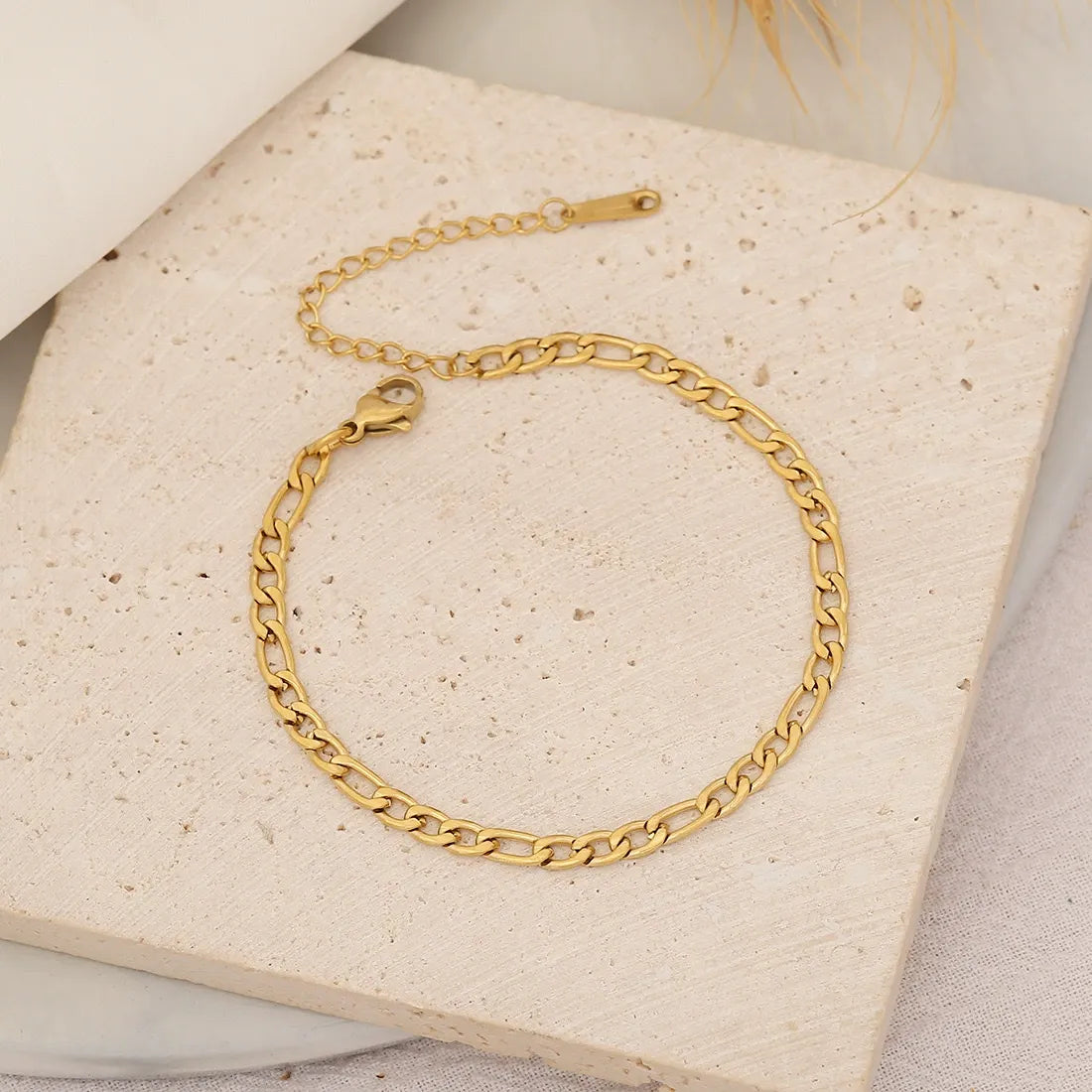 Figaro – Kette für den Knöchel in Gold