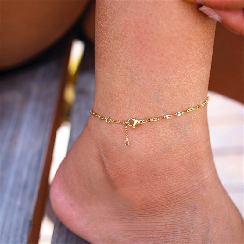 Charlotte – Kette für den Knöchel golden