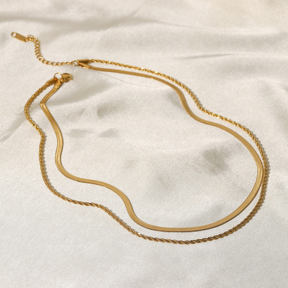 Doppelt gedrehte Kette - Goldschichten Kette