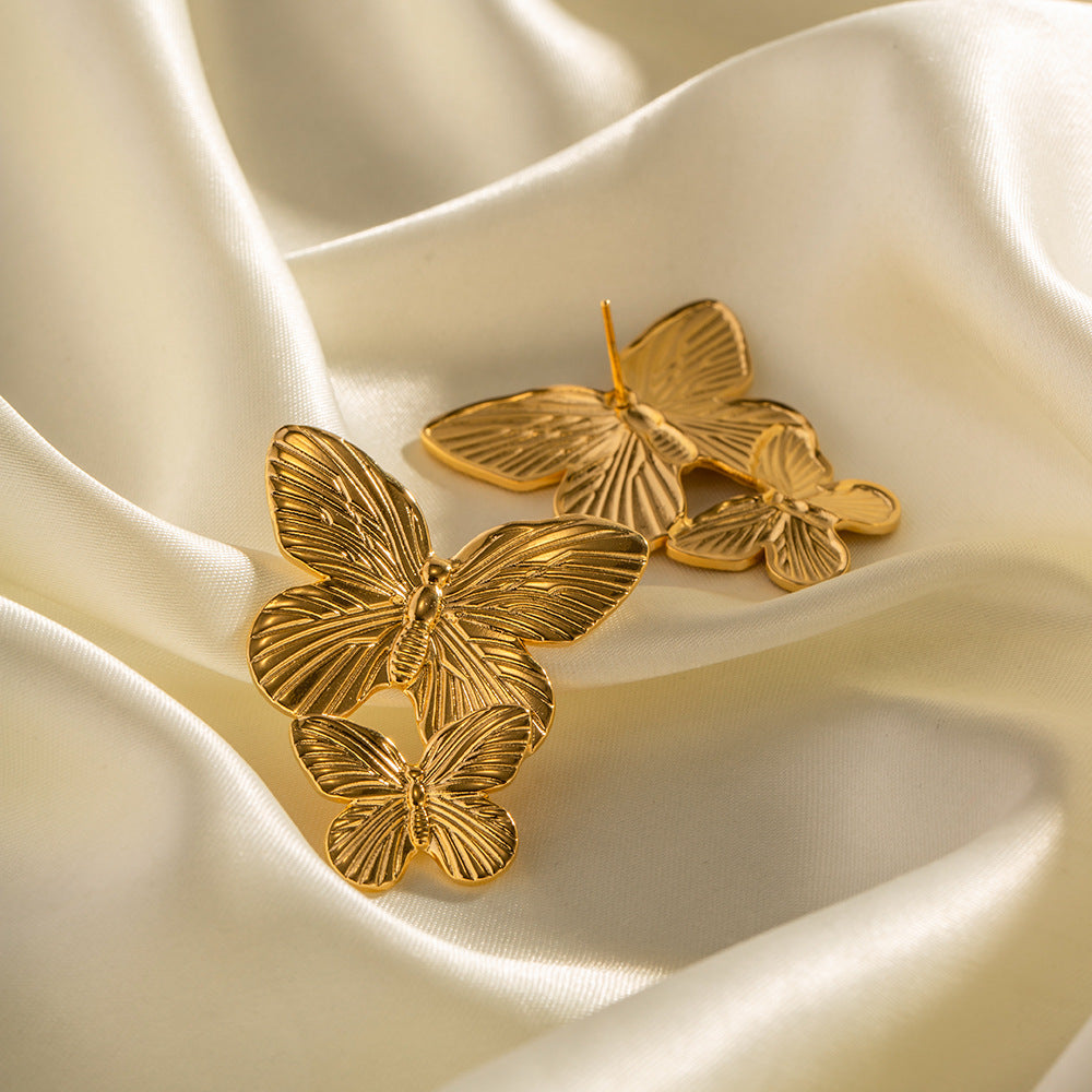Mariah - Ohrringe aus Gold in Schmetterlingsform