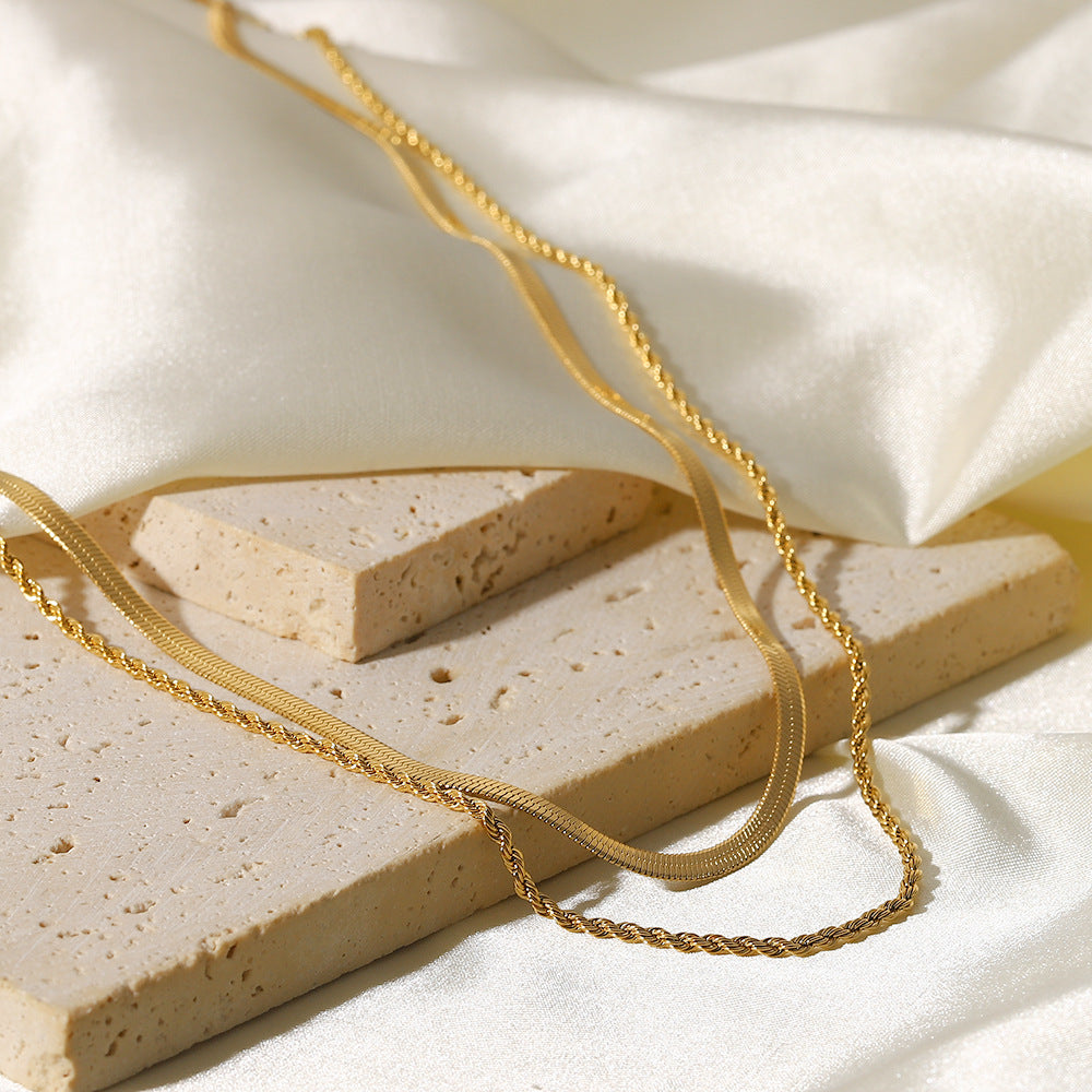Doppelt gedrehte Kette - Goldschichten Kette