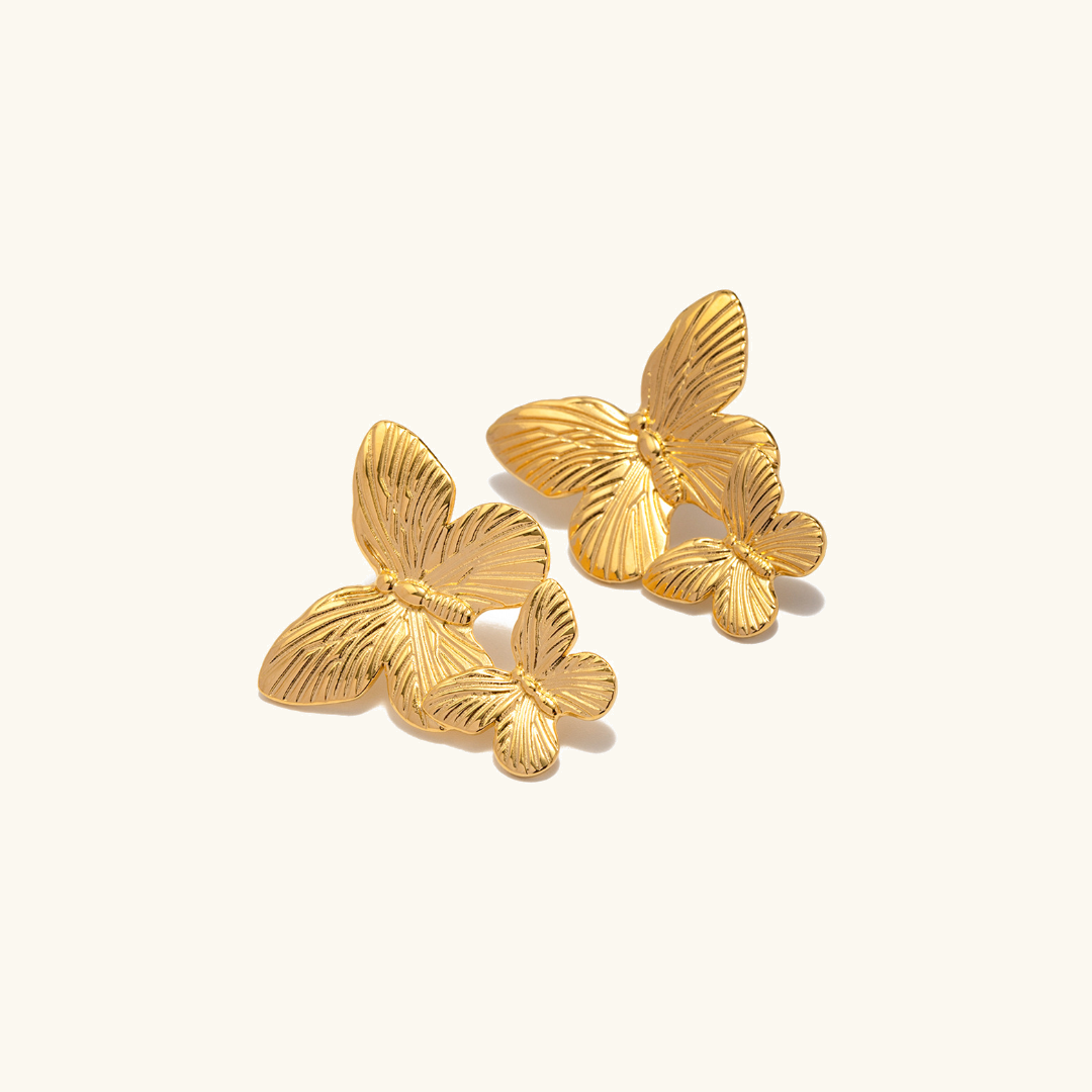Mariah - Ohrringe aus Gold in Schmetterlingsform