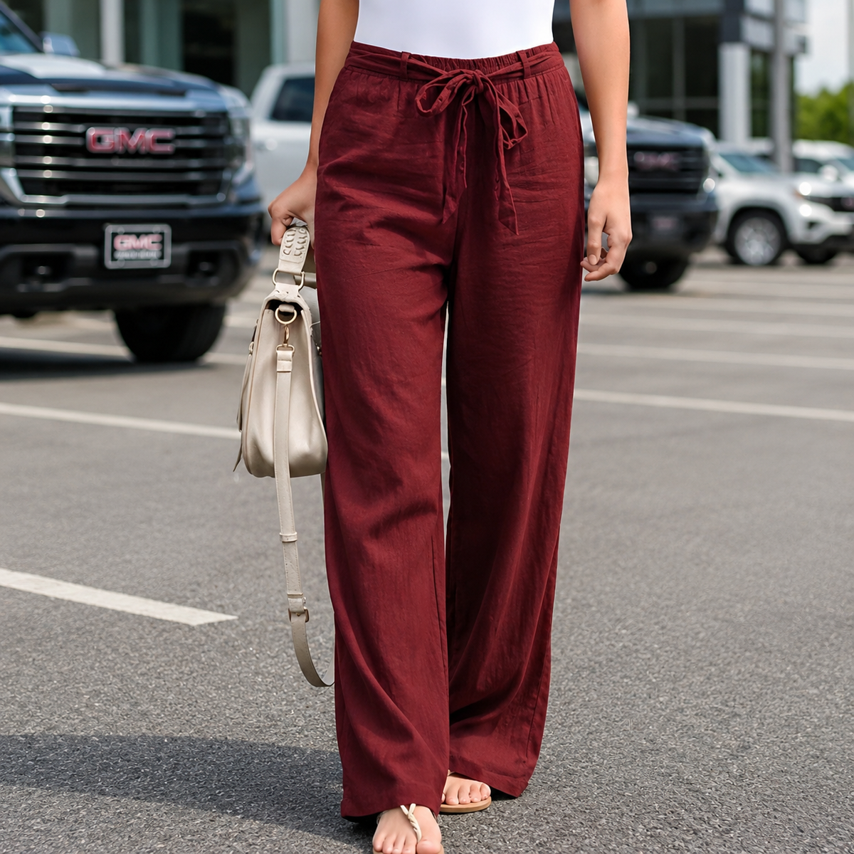 Amie - Damenhose mit weitem Bein und elastischem Bund