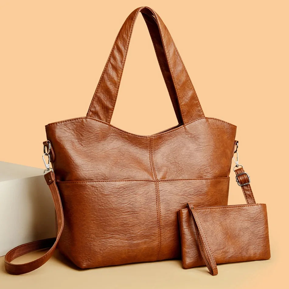 Gabbie – Stilvolle strukturierte Handtasche mit doppelt Tragriemen