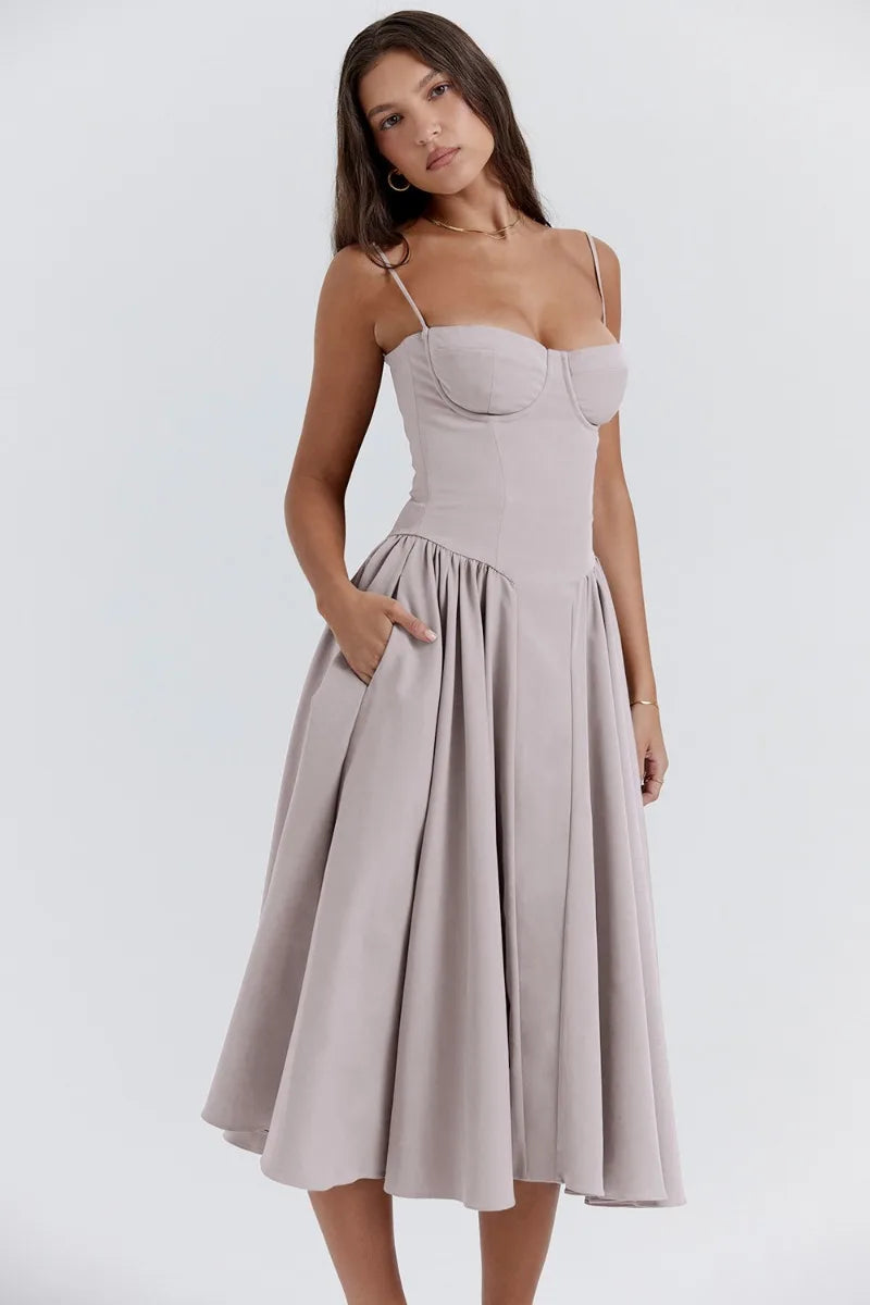 Jutte - Ärmelloses Midi-Kleid für Damen