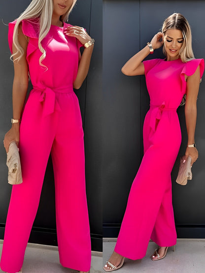 Veronica - Jumpsuit mit Gürtel und Rüschen