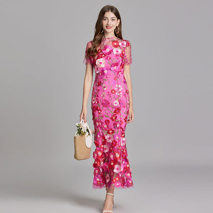 Andrea - Durchsichtiges Maxikleid mit zarter Stickerei