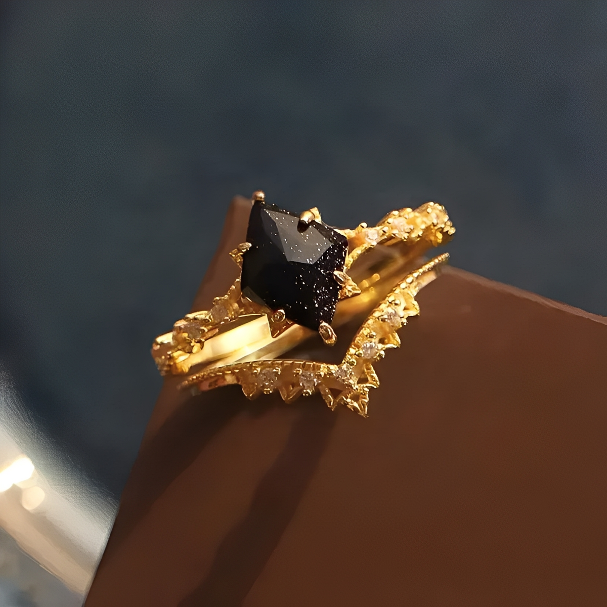 Nerisa – Ring aus schwarzem Obsidian