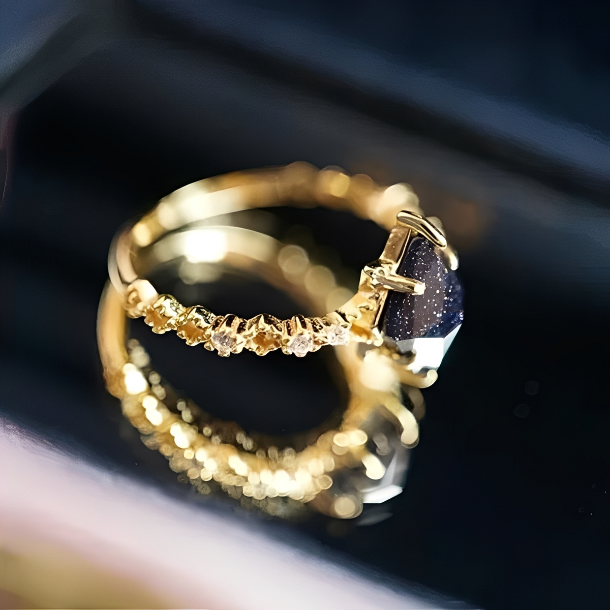 Nerisa – Ring aus schwarzem Obsidian