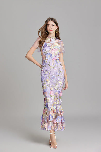 Andrea - Durchsichtiges Maxikleid mit zarter Stickerei