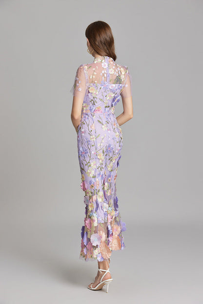 Andrea - Durchsichtiges Maxikleid mit zarter Stickerei