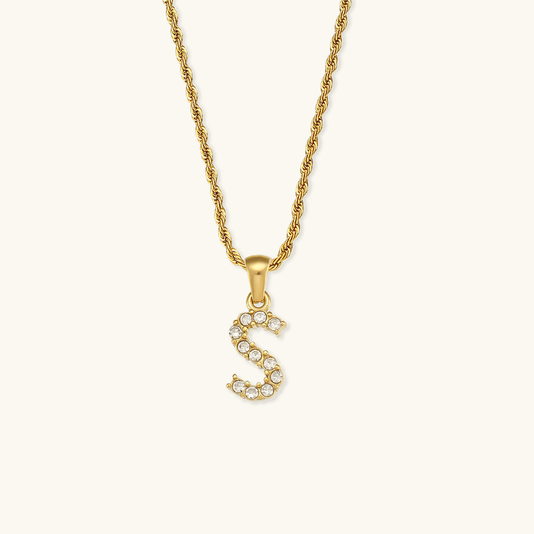 Maeve - Halskette mit Diamanten und Initialen